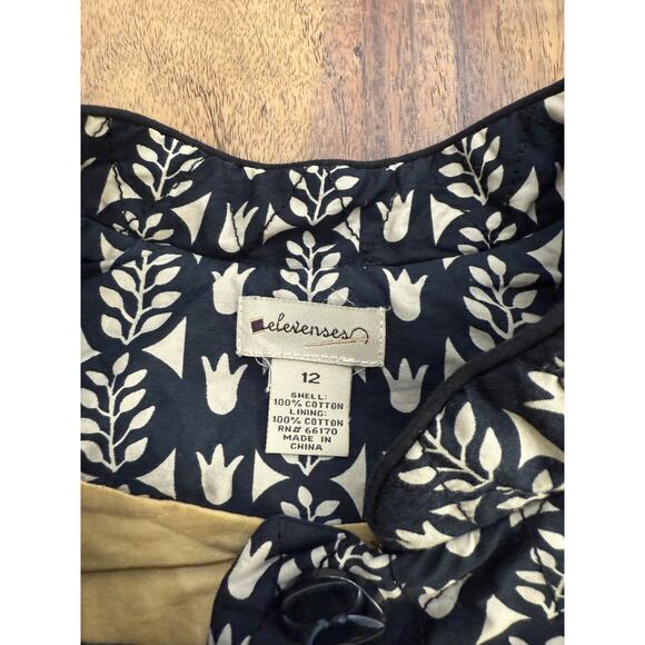 Elevenses Anthro Valentina Adjustable Floral Cottagecore Quilted Jacket Size 12 - Picture 4 of 4